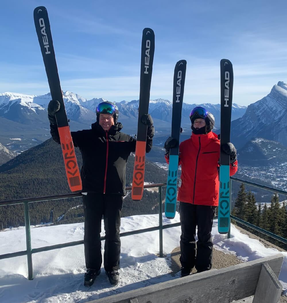 Skier on a snowy slope in Western Canada